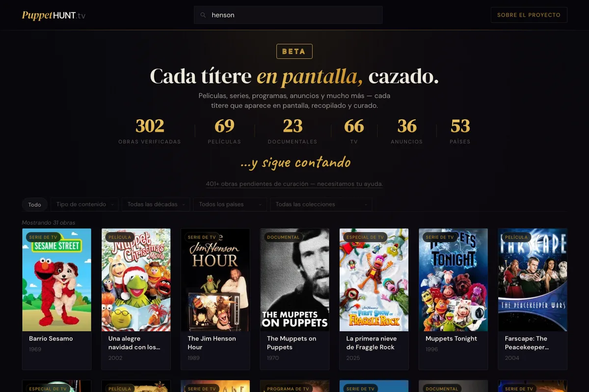 Resultados de búsqueda en PuppetHunt.tv