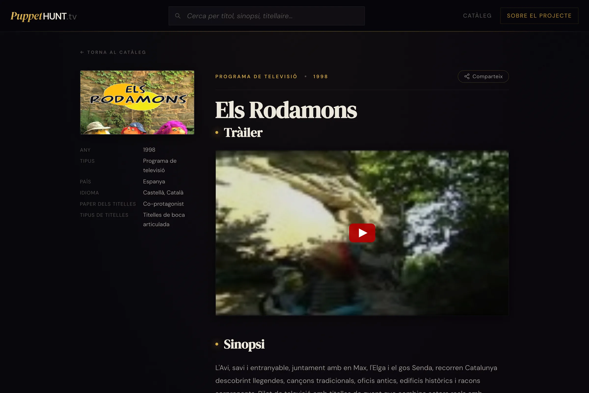 Fitxa d'Els Rodamons a PuppetHunt.tv