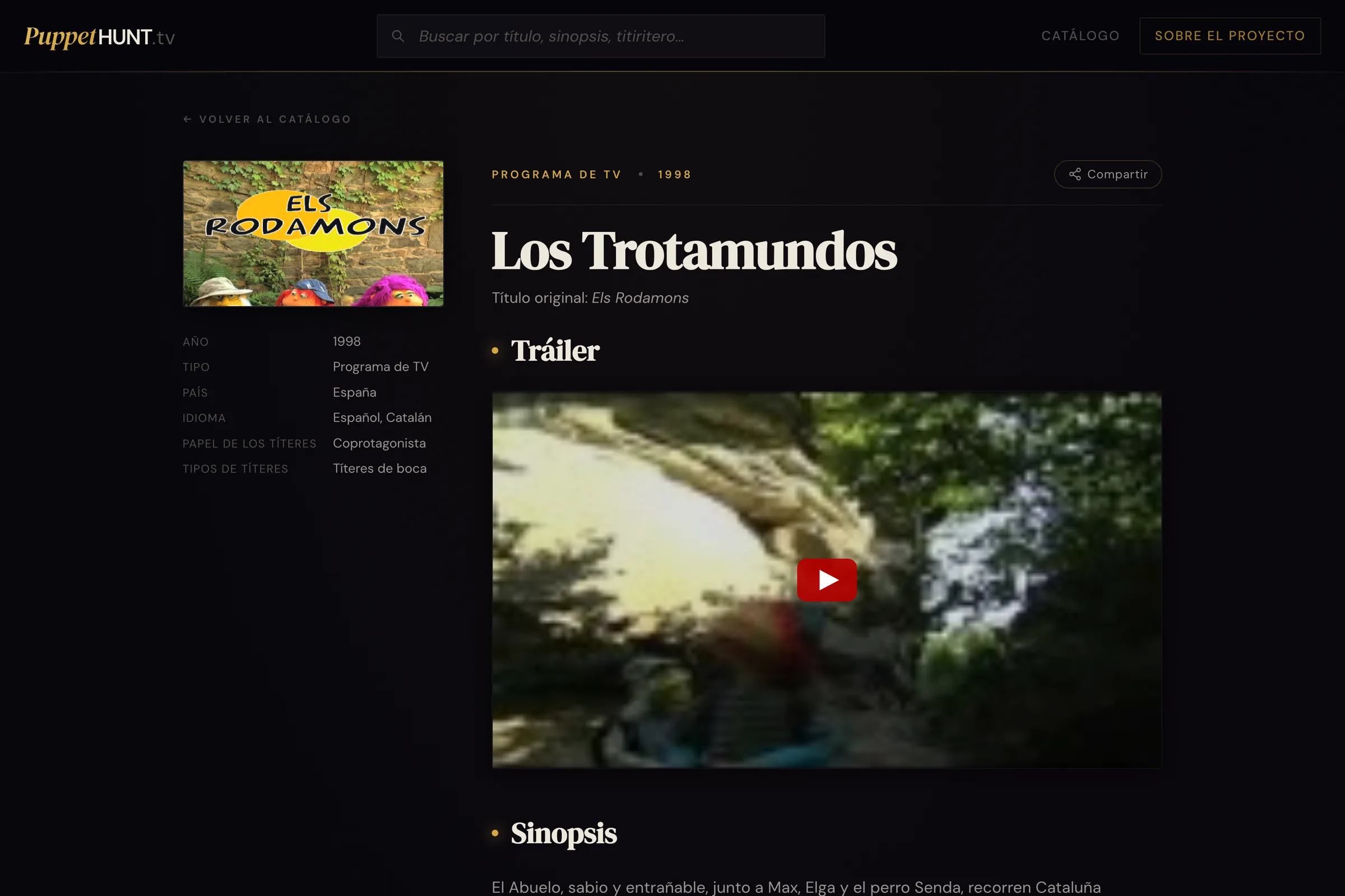 Ficha de Los Trotamundos (Els Rodamons) en PuppetHunt.tv