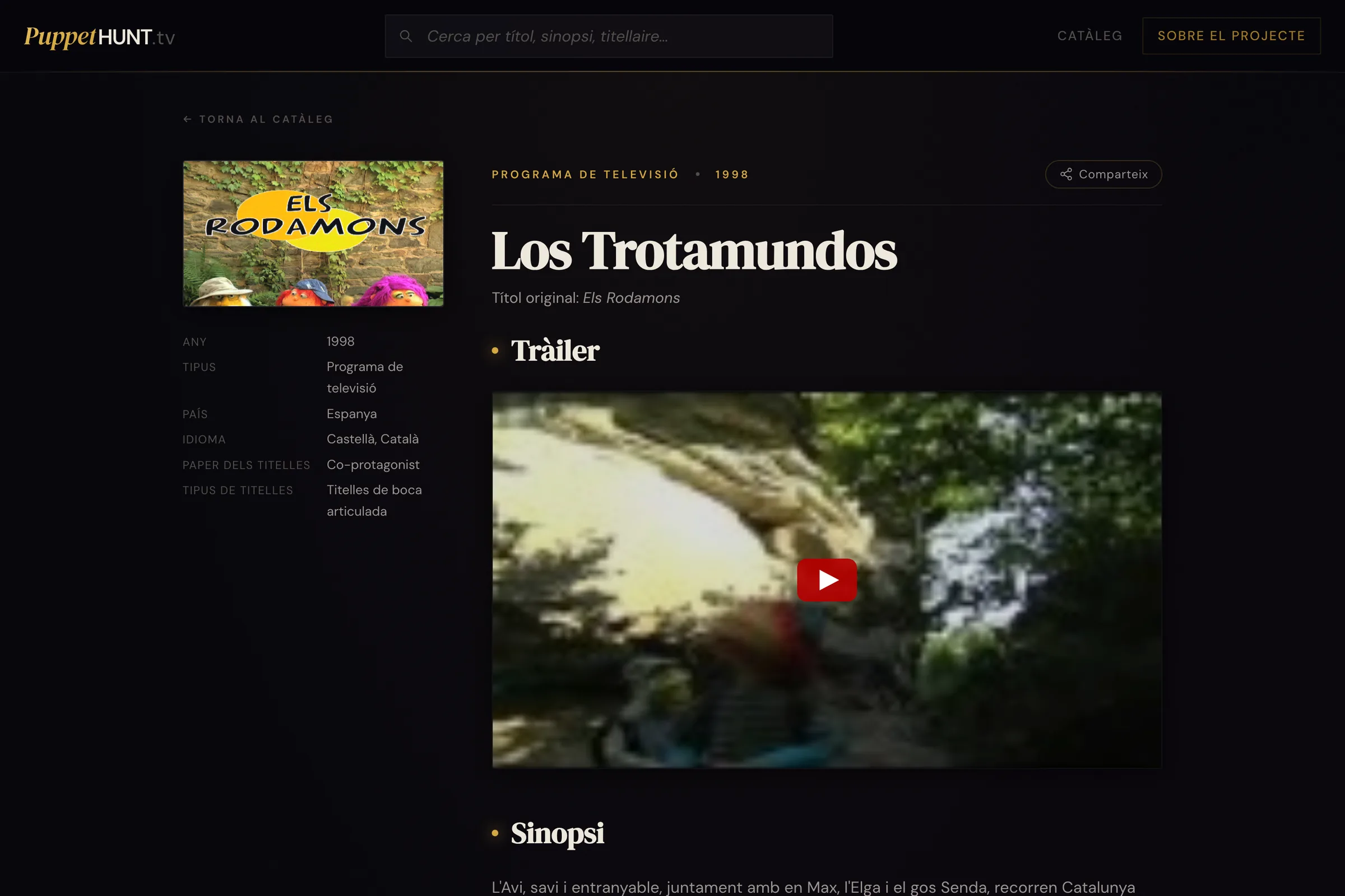 Fitxa d'Els Rodamons a PuppetHunt.tv