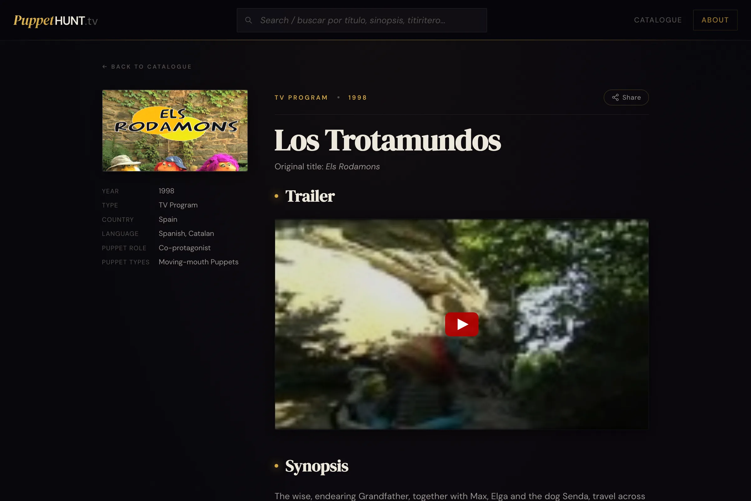 Los Trotamundos (Els Rodamons) page on PuppetHunt.tv