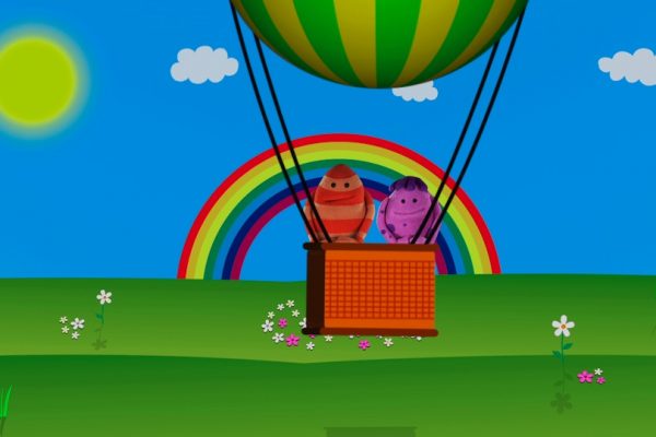 Yab i Abu volant en globus